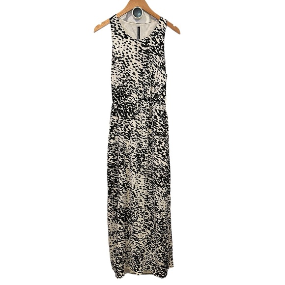 W11 8 by Walter Baker Women's S Black Cream Animal Print Sleeveless Dress S MAXI - Picture 1 of 8